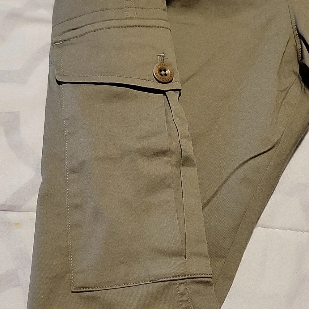 Lauren Ralph Lauren Micro-Sanded Twill Cargo Pant Green High Rise Straight New - Picture 7 of 16